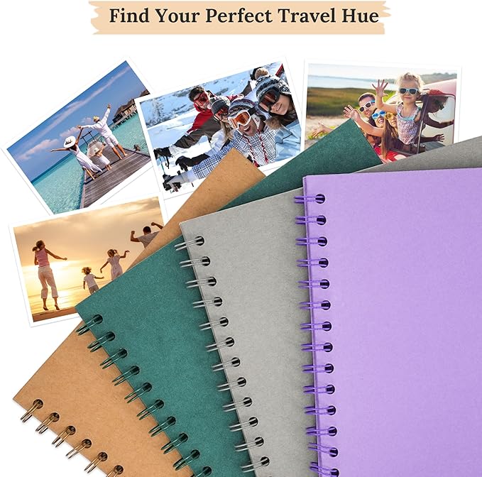 Scrapbook 7x7 Inch DIY Scrapbook Album Hardcover Kraft Paper Scrap Book Photo Albums 40 Pages Perfect for 4x6 / 5x7 Photos Memory Book for Family, Wedding
