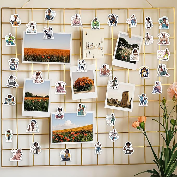 100 Pcs Black Girl Magic Stickers, Inspirational Affirmation Sticker for Women, Vision Board Supplies for Black Women, Planner and Journal Decals for DIY Scrapbook and Laptop Decor