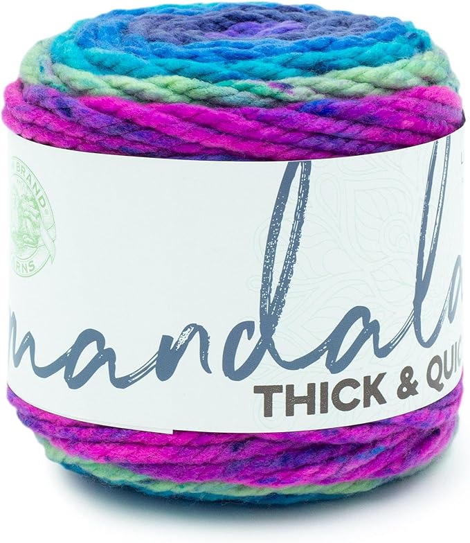 Lion Brand Yarn, Mandala Thick & Quick Bulky Yarn, Vortex, 1 Cake