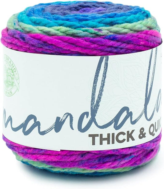 Lion Brand Yarn, Mandala Thick & Quick Bulky Yarn, Vortex, 1 Cake
