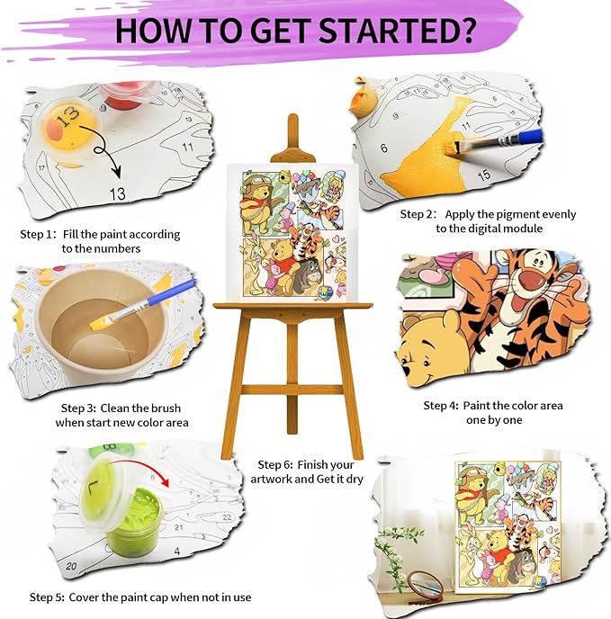 JYLMOOD Paint by Number for Adult Kits, DIY Cartoon Acrylic Oil Painting Kits for Adults Kids Beginners for Home Wall Decor Gifts 16x20 Inch (No Frame)