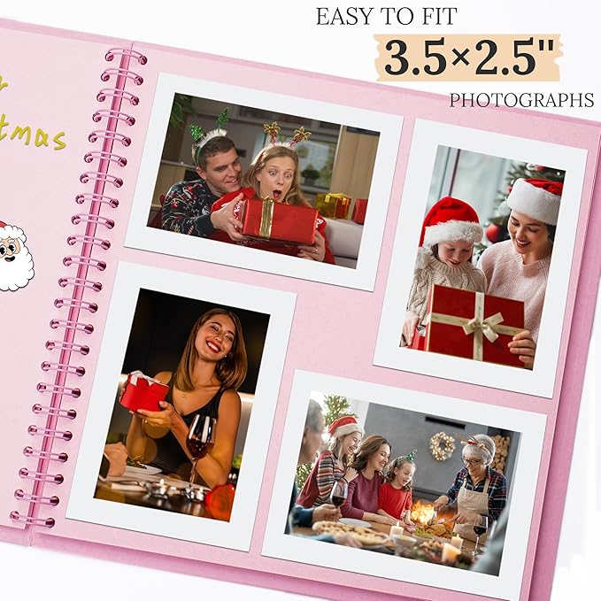 Scrapbook 7x7 Inch DIY Scrapbook Album Hardcover Kraft Paper Scrap Book Photo Albums 40 Pages Perfect for 4x6 / 5x7 Photos Memory Book for Family, Wedding