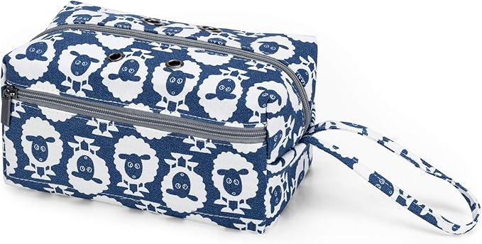 LUXJA Small Yarn Storage Bag, Portable Knitting Bag for Yarn Skeins, Crochet Hooks, Knitting Needles (up to 8 Inches) and Other Small Accessories (Sheep)