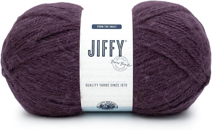 Lion Brand Yarn Jiffy Bonus Bundle, Acrylic Yarn for Crochet, Eggplant, 1 Pack