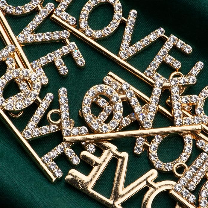 Pack of 20 Rhinestone Charms Gold Plated Pendants Pave Crystal Accessories for Necklace Bracelet Jewelry Making DIY Crafting