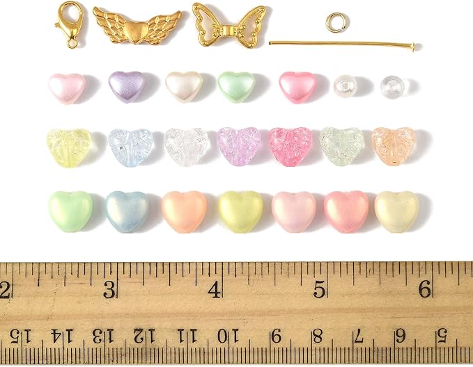 324Pcs Angel Jewelry Making Kit, DIY Pendants Charms Making Kits, Golden Colorful Beads Jump Ring Head Pins Findings for Bracelets Necklaces Earrings Crafting
