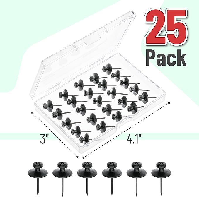 Mr. Pen- Double Headed Picture Hanging Nails, 25 Pack, Black, Picture Nails, Tacks for Wall Hangings, Pins, Thumb Tacks, Picture Hangers