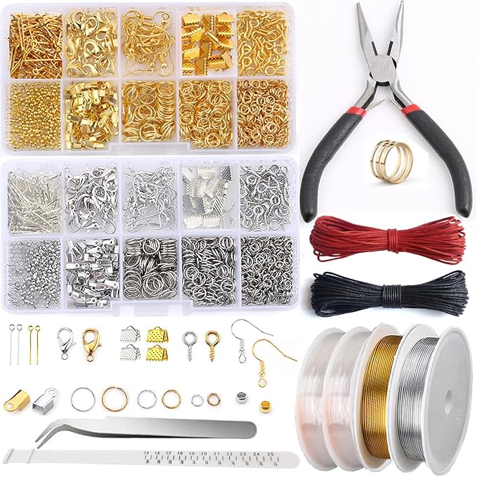 Jewelry Making Supplies Kit for Adults, Jewelry Repair Kit with Pliers, Findings and Beading Wires for Jewelry Repair Making and Beading