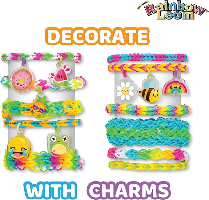 Rainbow Loom: Mega Mighty Loom - Rubber Band Jewelry Craft Kit, Large Loom Set for Intricate Bracelet Designs w/Cute-tique Charms-Hooks-Clips, Kid 6+