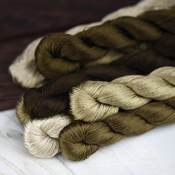 Natural 100% Silk Thread, Handmade Embroidery Thread Silk Floss 7 Colors 110m Each (57)