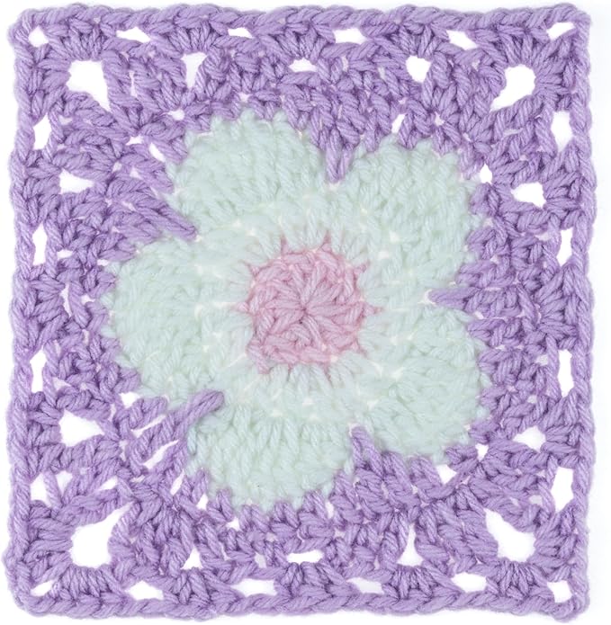 Red Heart All in ONE Flower Power Wisteria Yarn - 3 Pack of 8.8oz/250g - 100% Acrylic - #4 Worsted (Medium) - 440 Yards - Knitting/Crochet