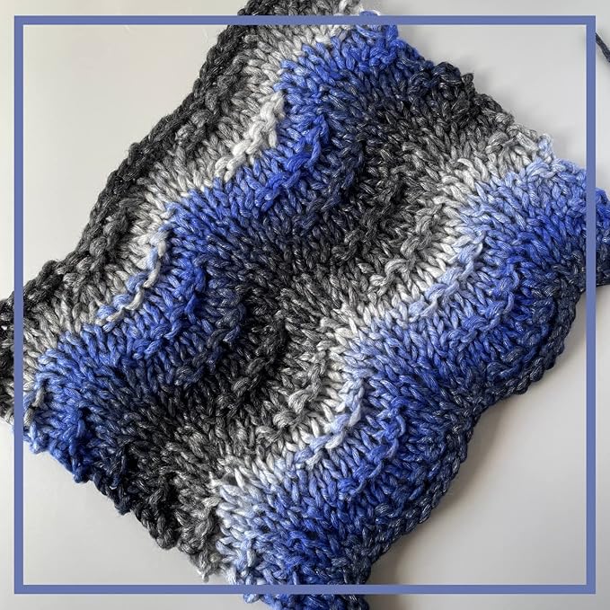 Ombré-Encore Chunky Ombre Yarn for Crocheting, 3 Balls, 507Yds/420G, Free Patterns - Multi Colored Bulky 5 Weight Yarn for Knitting - Hurricane Blue