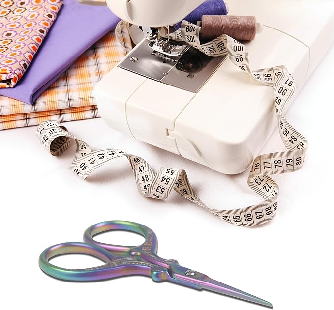Cute 3.6inch Embroidery Scissors Crafting Sewing Threading Needlework Scissors with Leather Scissor Cover for Sewing Handicrafts Tool Craft Art Work and Everyday Use