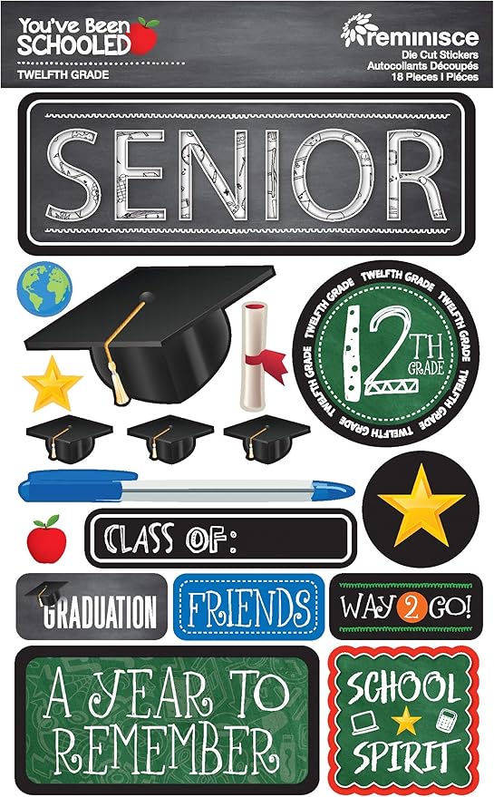 Reminisce BEEN SCHOOLED STCKRS 12TH GRADE, us:one size