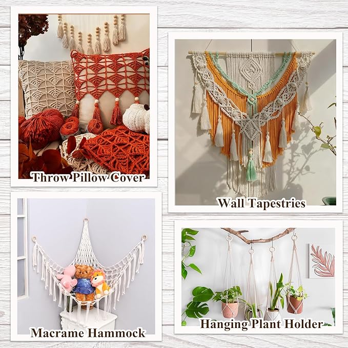 93 Pcs Macrame Kit Includes 4pcs Macrame Wooden Sticks 34pcs Wooden Rings Circles 55pcs Wood Beads Unfinished Wood Rings Beads Sticks for Macrame Wall Hanging Craft DIY Plant Hangers Crafts Knitting