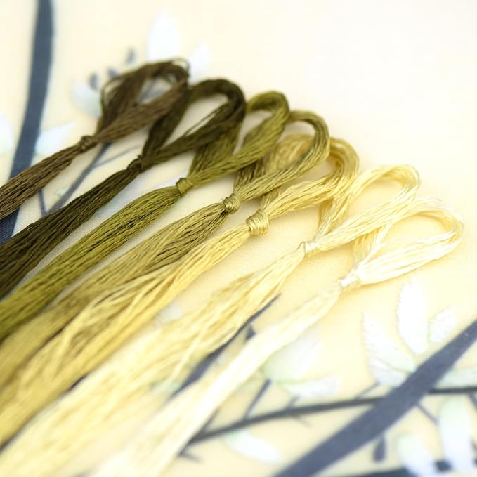 Natural 100% Silk Thread, Handmade Embroidery Thread Silk Floss 7 Colors 110m Each (18)