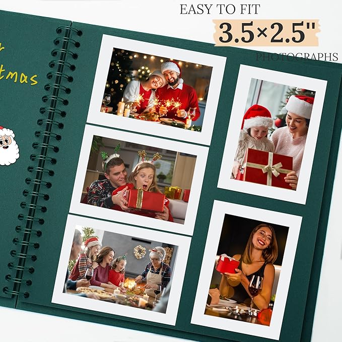 Scrapbook 8x8 Inch DIY Scrapbook Album Hardcover Kraft Paper Scrap Book Photo Albums 40 Pages Perfect for 4x6 / 5x7 Photos Memory Book for Family, Wedding