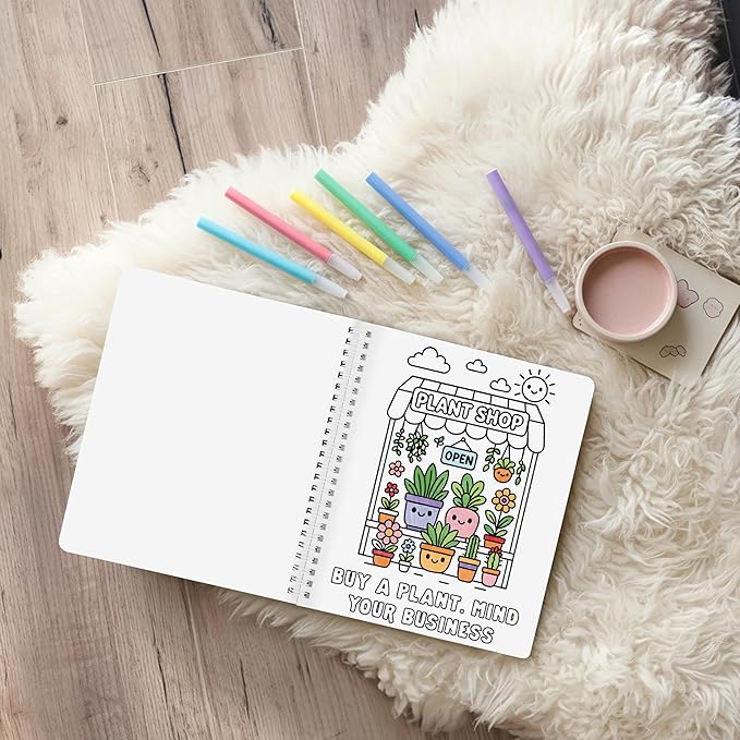 Beautiful Coloring Book Set of 2 for Adult Relaxation - Funny Coloring Books with Floral Designs for a lot of Laughs - The Perfect Stress-Relieving Gift for Women