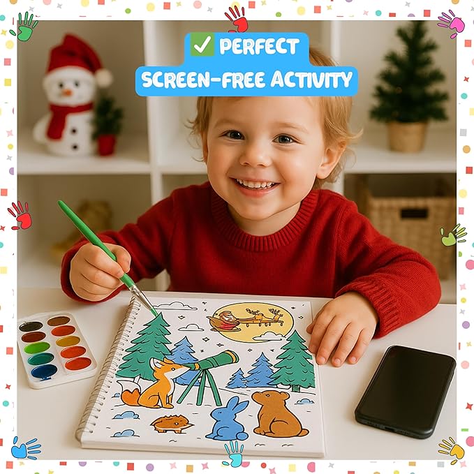 Winter Woodland Coloring Book for Toddlers Ages 3+ – Cute Animals, Snowy Forest Fun, and Easy Holiday Coloring Pages – Thick 199 GSM Paper – Spiral Bound – 5.5x8.5 in