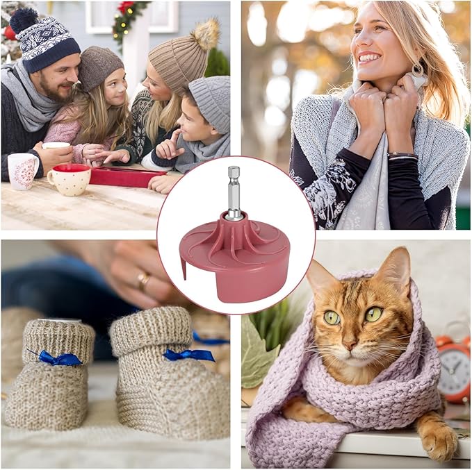 Knitting Machine Adapter, Quick Knit Replaceable Crochet Machine Adapter with Hex Bit Power Screwdriver, Compatible with 22/40/48 Knitting Machines Universal accessories, DIY Hats, Socks, Scarves