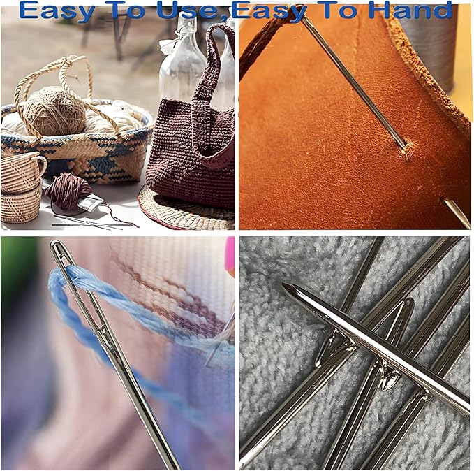 15Pcs/3Sizes Large Eye Blunt Yarn Needles kit, Knitting Needles, Yarn Needles, Quilting Needles with 2 Threaders, Weaving Stringing Needles for Knitting Crochet