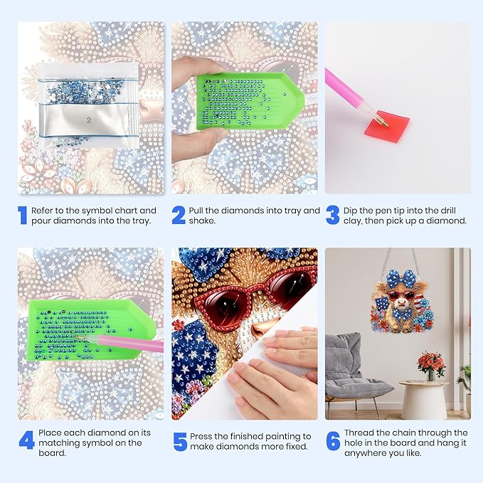MXJSUA Highland Cow Special Shaped Hanging Diamond Painting Art Kits for Adults, Crystal Rhinestone Acrylic Gem Art Pendant Ornaments Kit for Home Decoration and Gift