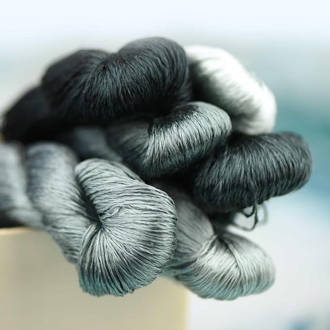 Natural 100% Silk Thread, Handmade Embroidery Thread Silk Floss 6 Colors 110m Each (79)