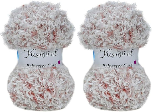(32 Colors Available) Yusarinl 2 Skeins Teddy Bear Yarn,Fuzzy Yarn for Crochet Polyester Plush Fur for Crafts Fluffy Fuzzy for Knitting(6.7 oz, 80 yds)-Cherry Blossom