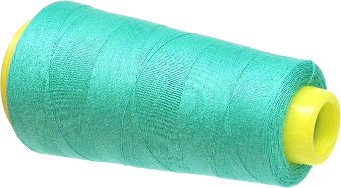 Mandala Crafts Turquoise Thread Cones for Machine and Hand Quilting - 2400 Yds 50 WT Multiple Purpose Mercerized 100% Cotton Threads for Sewing Machine Serger Embroidery