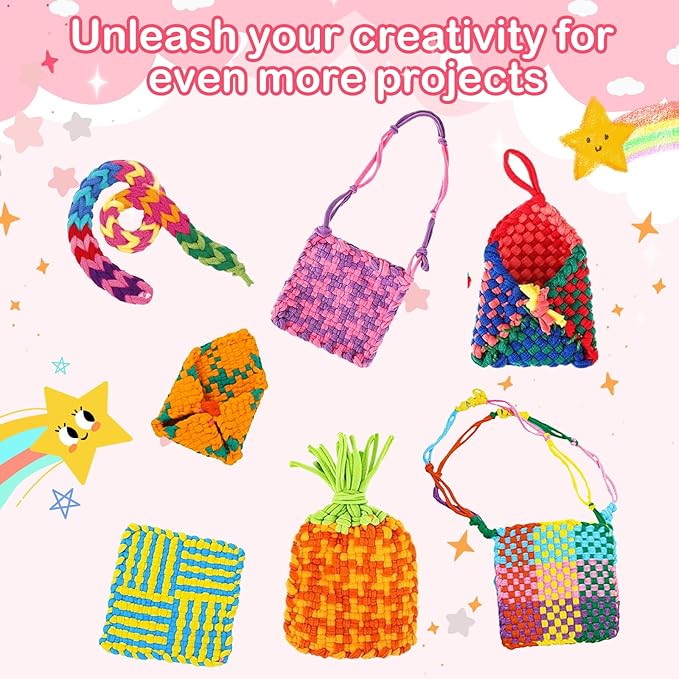 SUGORER 1000PCS Colorful Refill Loom Loops for 7-Inch -8 Color Potholder Weaving Loom Loops Potholder Loop Elastic Craft Loop for DIY Flexible Loom Kit Colorful Weaving Craft for DIY Crafts Supplies