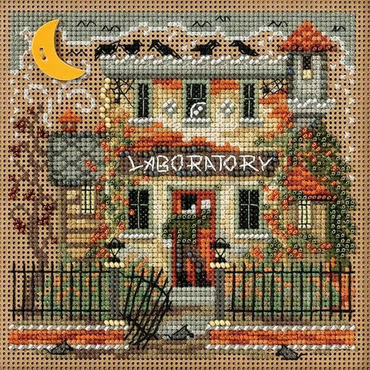 Haunted Laboratory Beaded Counted Halloween Cross Stitch Kit Mill Hill MH141623 Buttons & Beads 2016 Autumn