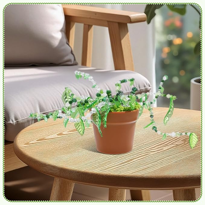 800Pcs Green Glass Beads for Plants Succulent Making and DIY Crafts Earrings Necklaces Bracelets Jewelry Making