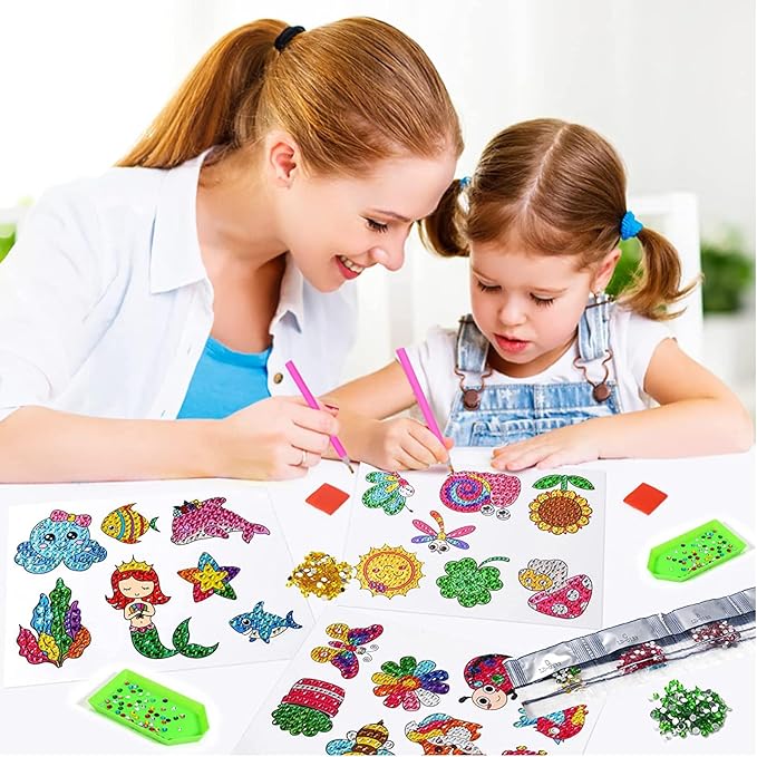Viicoor Diamond Painting Sticker Kit, Summer Sea Animals, DIY Art Craft (Summer-30P)