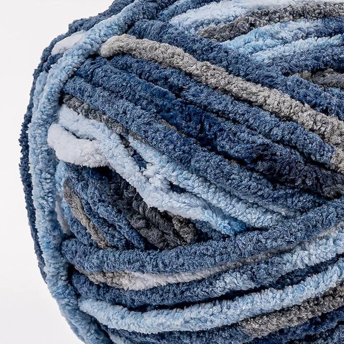 Crafted By Catherine Blanket Multi Yarn - 2 Pack (213 Yards Each Skein), Baby Blue Multi, Gauge 6 Super Bulky