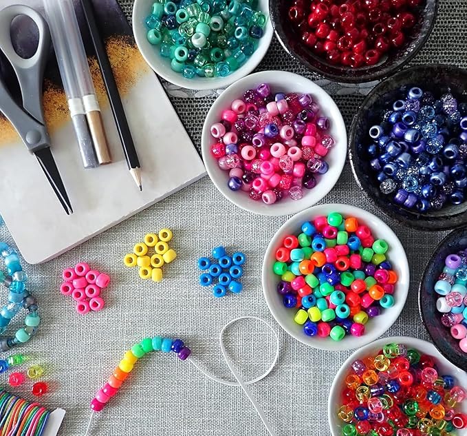 JULIMAIDONG 11000Pcs Pony Beads, Beads for Bracelets Making, Multi-Colored Hair Bead for Hair Braids, 30 Colors Kandi Friendship Bracelet Bead Jewelry Making Kits for Craft (30Color(11000PCS))