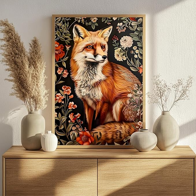 Paint by Numbers for Adult, Fox Paint by Numbers Kit for Adults Beginners, DIY Acrylic Oil Painting Kits with Brushes for Home Wall Decor 16x20Inch