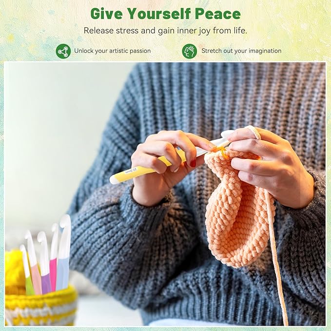 aeelike large crochet hooks set, 8 pcs colorful crochet hooks size 6.0mm 7mm 8mm 9mm 10mm 12mm 15mm 20mm for thick bulky yarn blankets diy crafts, ideal gift
