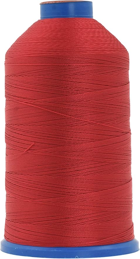 Mandala Crafts Size 92 280D T90 Bonded Nylon Thread - Red 1100 YDs Tex 90 Heavy Duty Sewing Threads for Leather, Jeans, Weaving, Outdoor Marine Upholstery