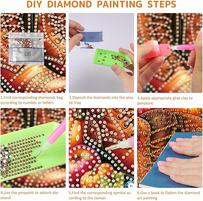 SENQAO Boots Diamond Art Hanging Kits for Adults Kids, Acrylic Diamonds Painting Pendant Board Kit Thanksgiving, Diamond Art Painting Window Pendants Home Garden Wall Hanging Kits Hanging Ornament