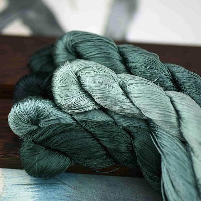 Natural 100% Silk Thread, Handmade Embroidery Thread Silk Floss 6 Colors 110m Each (52)