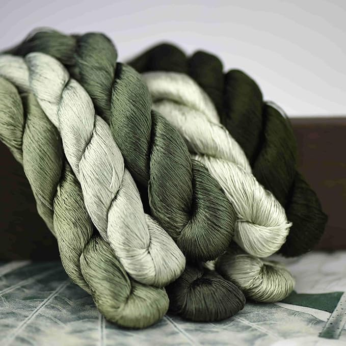 Natural 100% Silk Thread, Handmade Embroidery Thread Silk Floss 7 Colors 110m Each (66)