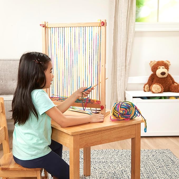 Melissa & Doug Wooden Multi-Craft Weaving Loom: Extra-Large Frame (22.75 x 16.5 inches)