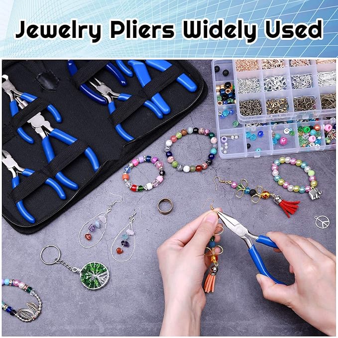 shynek jewelry making pliers tools, 8pcs micro jewelry pliers set for jewelry making supplies