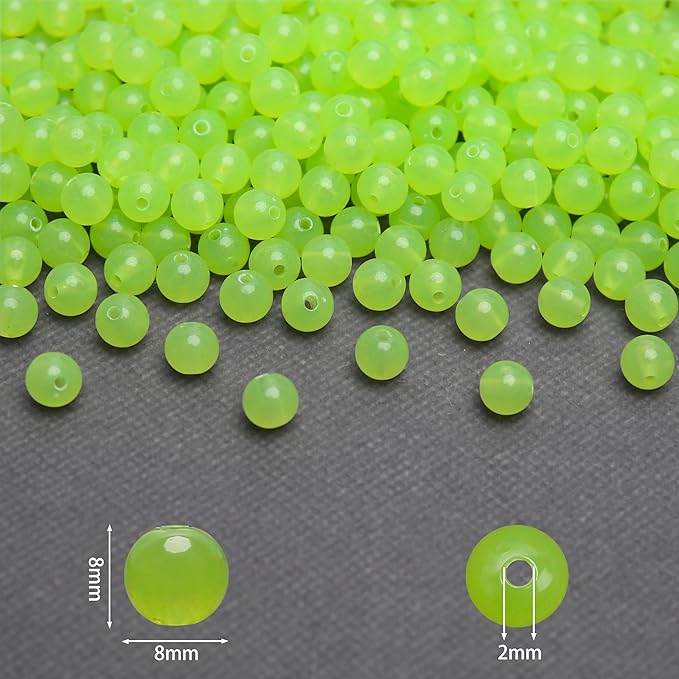 bonny boxx 500pcs 8mm jelly light green acrylic round beads, smooth transparent acrylic balls, plastic resin gumball bubblegum chunky beads for necklace & bracelet making, crafting supplies