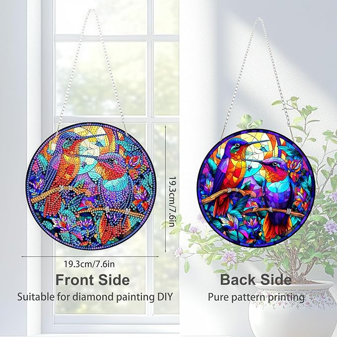 TOSTOG Diamond Art Hanging Kits for Adults, Starfish Diamond Painting for Adults Window Pendant, Special Shape Diamonds Seaside Scenery Diamond Painting Hanging Pendant Kit for Wall Decor Gift