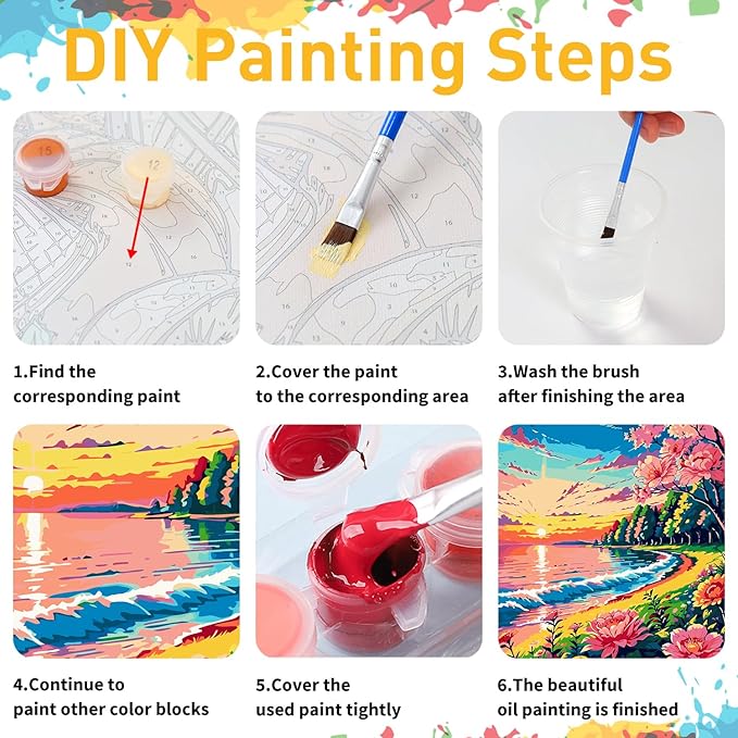 Cat Paint by Numbers for Adult, Cat Paint by Numbers Kit for Adults Beginners, DIY Flower Acrylic Painting on Canvas for Home Wall Art Decor 16x20 Inch