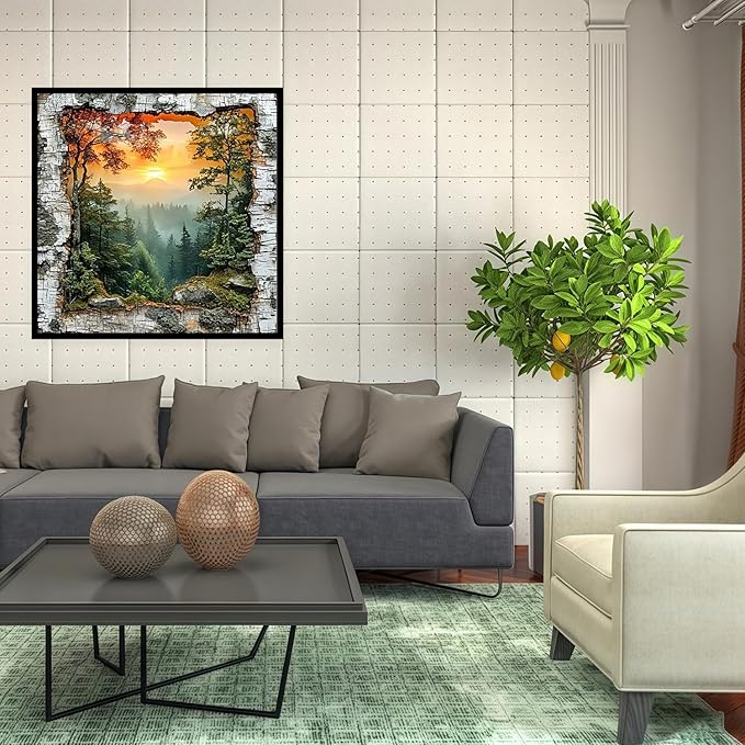 CHWGLFGG 5D Diamond Art Kits for Adults Beginners, Forest Landscape Diamond Painting Kits, DIY Full Round Drill Paint by Diamonds Dot Gem Art for Adults, Home Wall Decor 13.7X 13.7 Inch