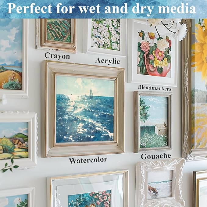 Ogfu Water Color Paper Pad 9 x 12, Cold-Pressed Watercolor Paper 300gsm/140lb Watercolor Pad for Painting for Beginners, Artists, Adults and Students, Watercolor Supplies for Adults, White.
