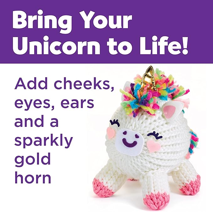 Creativity for Kids Quick Knit Loom Unicorn Plushie - Knitting Craft Kit for Kids - Create a DIY Unicorn Plush Toy (Ages 7+)