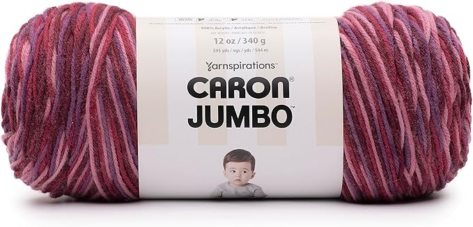 Caron Jumbo Pink Kiss Yarn - 2 Pack of 12oz/340g - Acrylic - #4 Worsted (Medium) - 595 Yards - Knitting & Crochet
